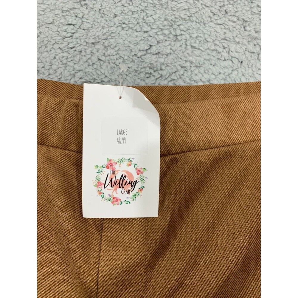 Womens Mittoshop Large (L) Brown Flare Design Pants NWT - $49 - Elastic Stretch - Picture 2 of 11